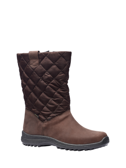 Hotter Timber Waterproof Quilted Boots, Chocolate - view 2, Chocolate