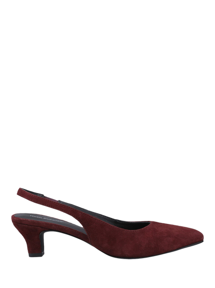 Hush Puppies Nahla Suede Slingback Court Shoes, Bordeaux