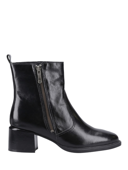 Hush Puppies Violet Leather Ankle Boots, Black, Black