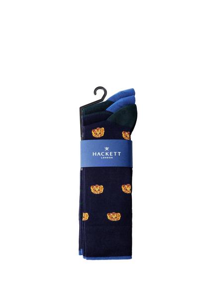 Hackett London Cotton Blend Socks, Pack of 3 - view 2, Emerald Green