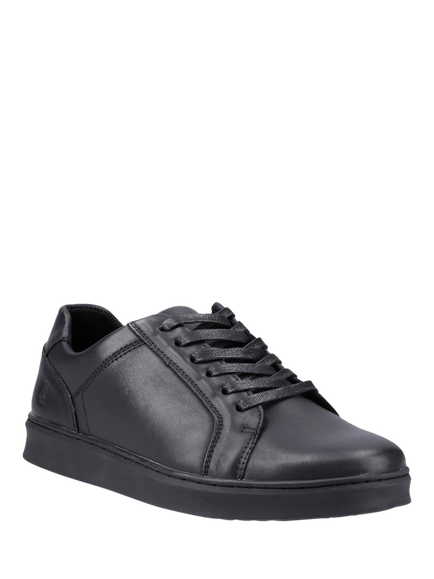 Hush Puppies Madden Leather Trainers - view 2, Black