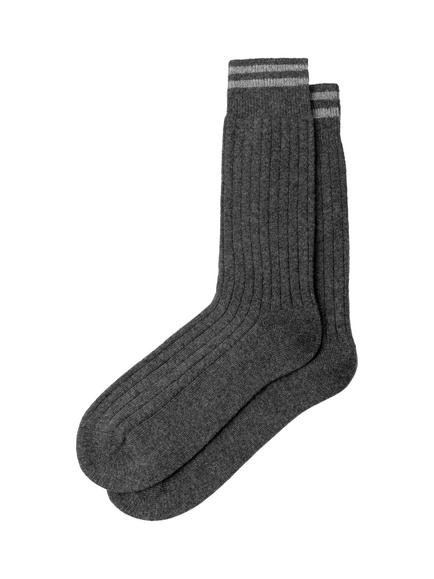 Hackett London Ribbed Stripe Socks, Granite Grey