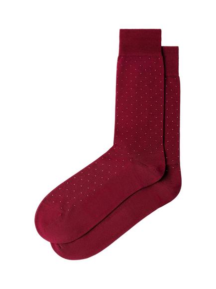 Hackett London Polka Dot Socks, Oxblood Red