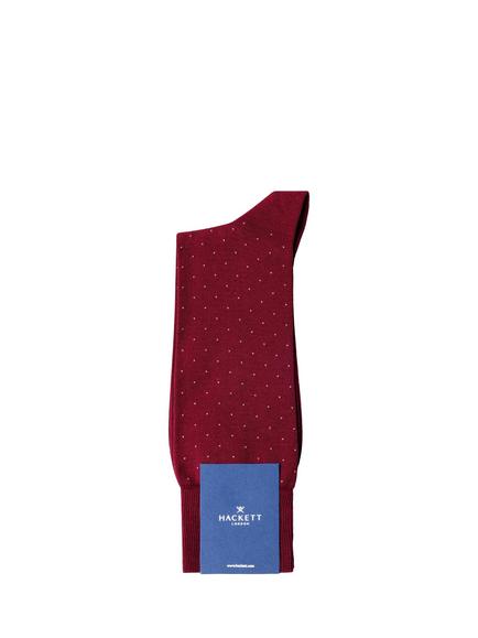 Hackett London Polka Dot Socks - view 2, Oxblood Red