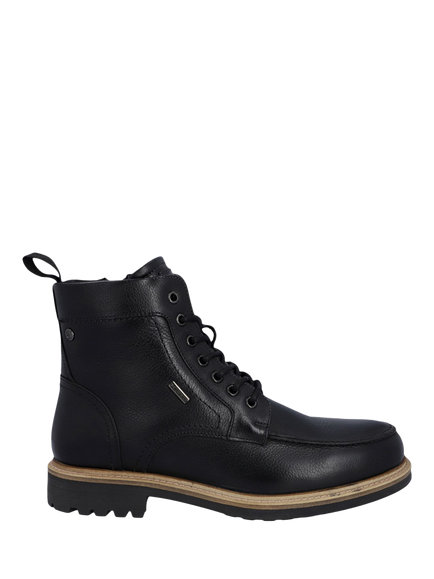 Hunter Shaws Leather Waterproof Gibson Ankle Boots, Black