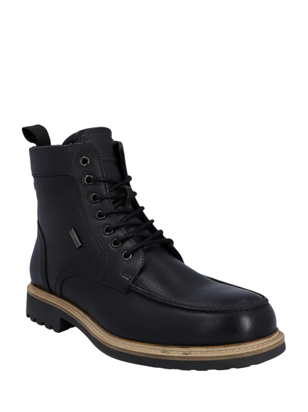 Hunter Shaws Leather Waterproof Gibson Ankle Boots - view 2, Black