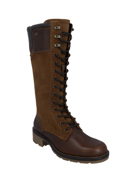 Hunter Skye Lace-Up Tall WP Country Boots, Brown - view 2, Brown