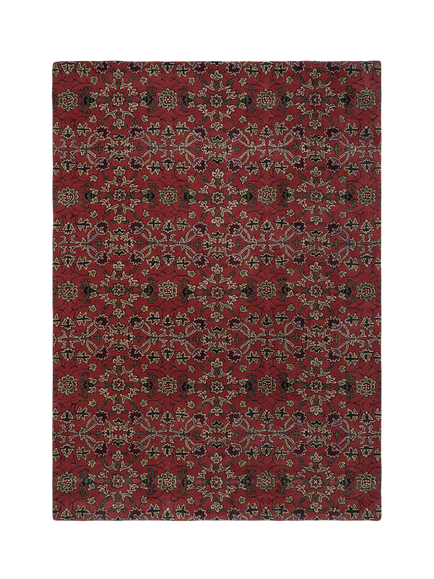 Morris & Co. The Huntington Persian Scroll Pure Wool Rug, Plum, Plum