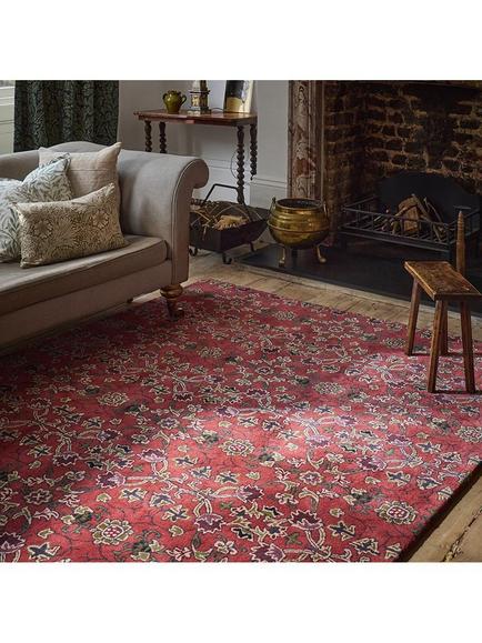 Morris & Co. The Huntington Persian Scroll Pure Wool Rug, Plum - view 2, Plum