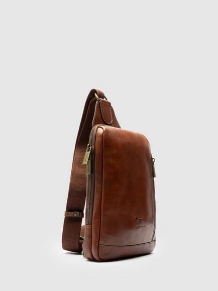 Rodd & Gunn Lincoln Leather Cross Body Bag, Dark Cognac - view 2, Dark Cognac