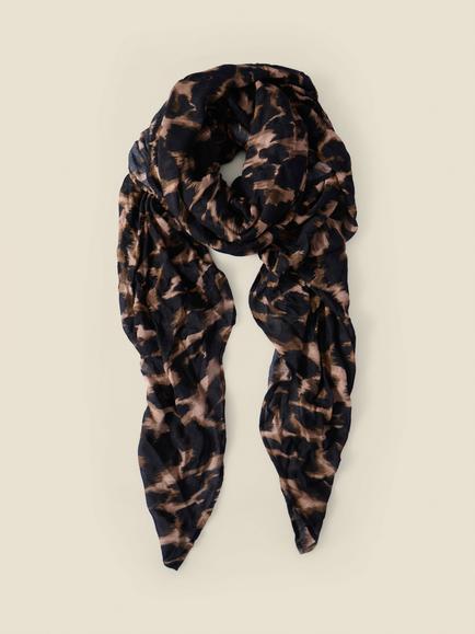 Sosandar Leopard Print Scarf, Chocolate Brown, Chocolate Brown