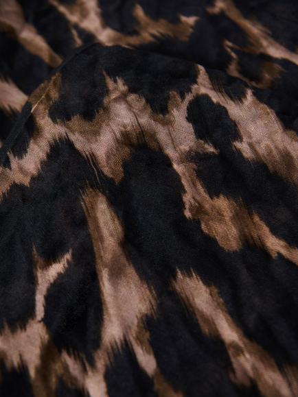 Sosandar Leopard Print Scarf, Chocolate Brown - view 2, Chocolate Brown