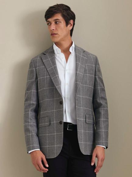Charles Tyrwhitt Slim Fit Check Wool Blazer, Grey, Grey