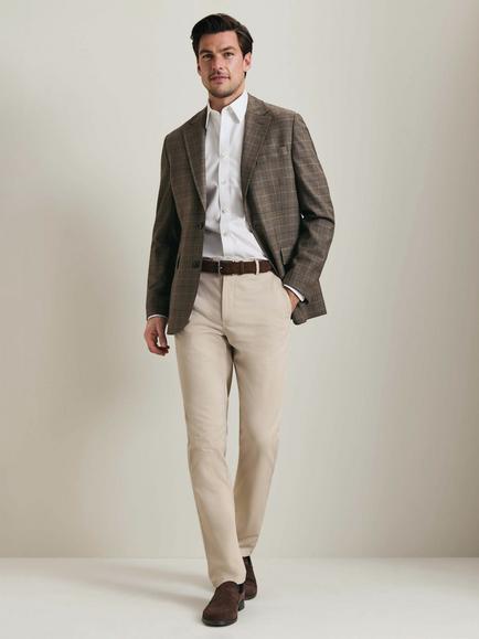 Charles Tyrwhitt Slim Fit Check Wool Blend Blazer, Mocha - view 2, Mocha