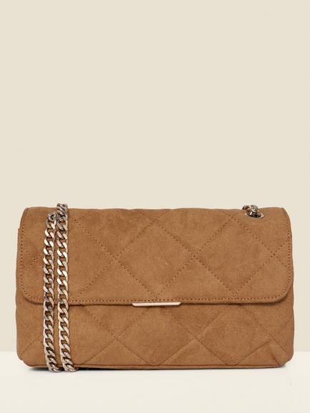 Sosandar Faux Suede Cross Body Shoulder Bag, Tan, Tan