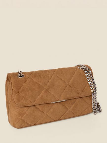 Sosandar Faux Suede Cross Body Shoulder Bag, Tan - view 2, Tan
