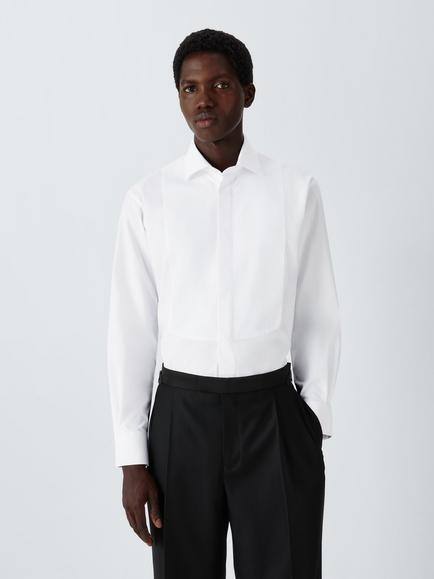 John Lewis x clothsurgeon Herringbone Bib Evening Shirt, White, White