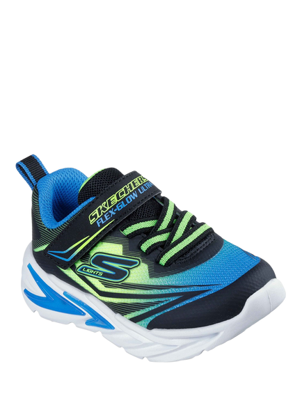 Skechers Kids' Flex-Glow Ultra Light-Up Trainers - view 2, Black/Blue