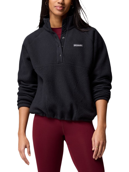 Columbia Jasper Ridge Pebbled Fleece Half Snap Jumper, Black, Black