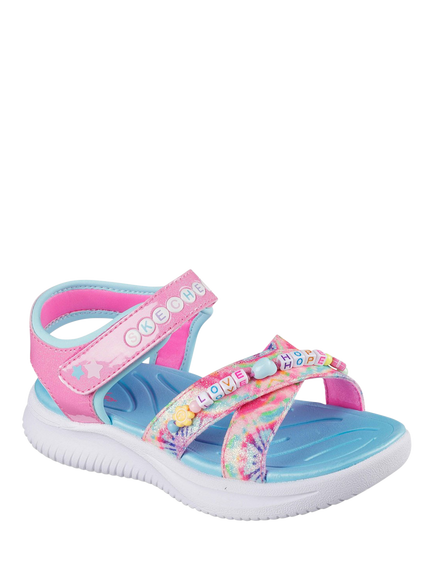Skechers Kids' Jumpsters Tie Dye BFF Sandals, Pink/Multi - view 2, Pink/Multi