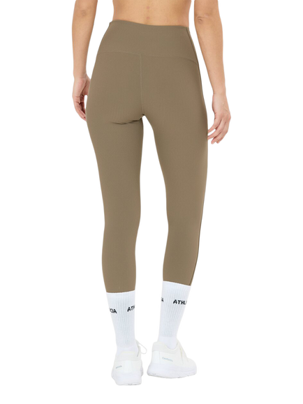 Athlecia Thrine Ribbed Waistband Leggings, Greige - view 2, Greige