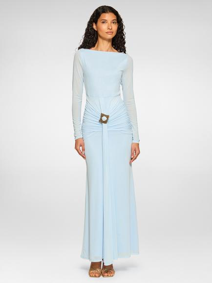 DASKA Charlie Ruched Maxi Dress, Blue Sky