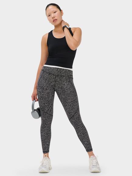 Sweaty Betty Power 7/8 Gym Leggings, Black Micro Dot Print - view 2, Black Micro Dot Print
