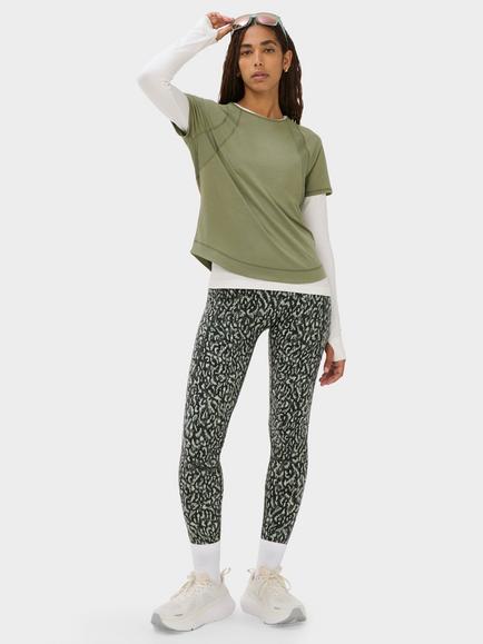 Sweaty Betty Mesh Panel Running T-Shirt, Bracken Green - view 2, Bracken Green