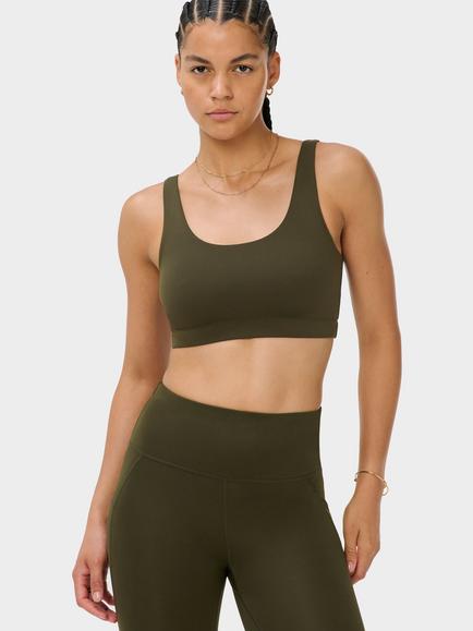 Sweaty Betty All Day Scoop Neck Studio Bra, Nori Green