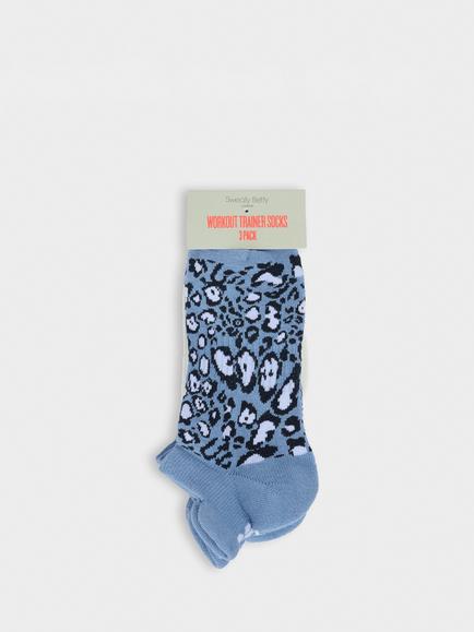 Sweaty Betty Cotton Rich Trainer Socks, Pack of 3, Grey Blue/White - view 2, Grey Blue/White