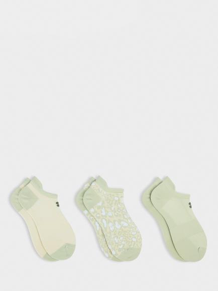 Sweaty Betty Lightweight Trainer Socks, Pack of 3, Green/Multi, Green/Multi