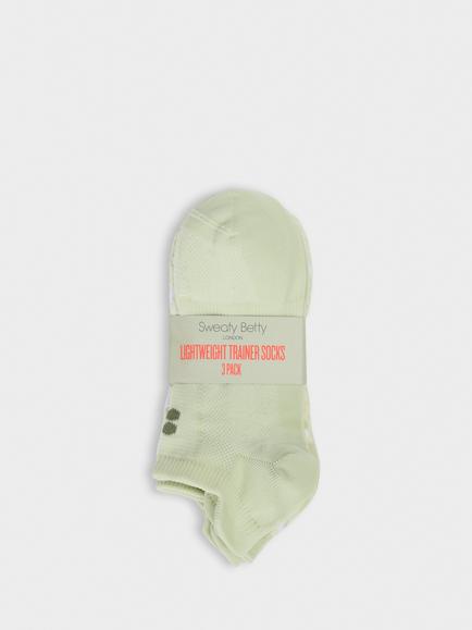Sweaty Betty Lightweight Trainer Socks, Pack of 3, Green/Multi - view 2, Green/Multi