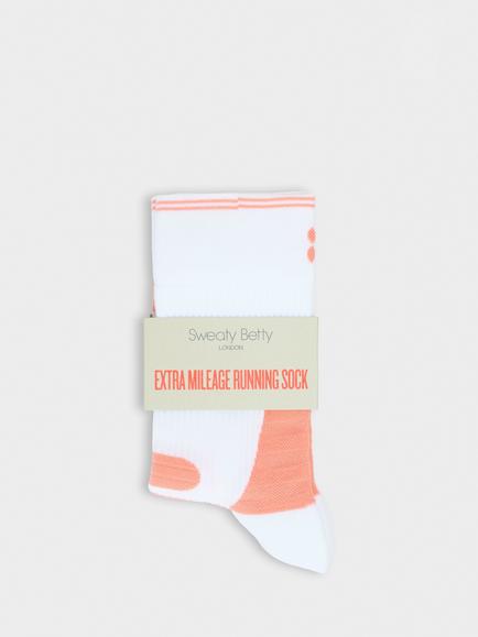 Sweaty Betty Extra Mileage Running Socks, White/Melon Pink - view 2, White/Melon Pink