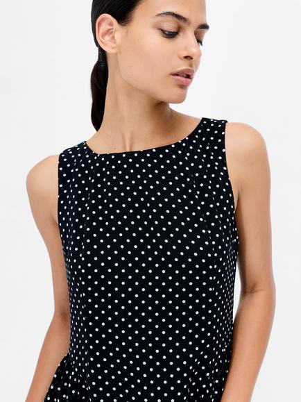 French Connection Polka Dot Midi Dress, Black/White - view 2, Black/White