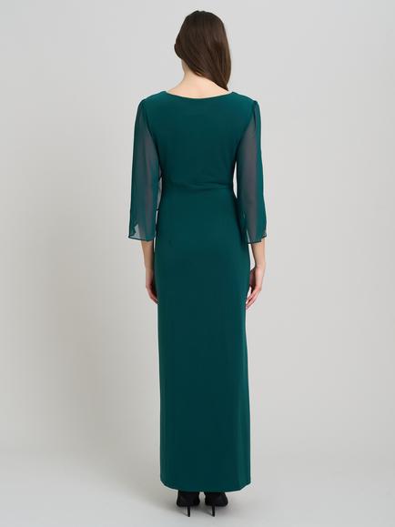 Gina Bacconi Chiffon Sleeve Maxi Dress, Dark Green - view 2, Dark Green