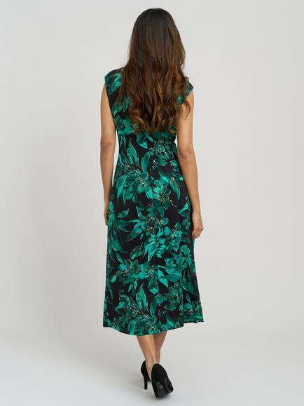 Gina Bacconi Hatty Floral Sleeveless Maxi Dress, Green/Multi - view 2, Green/Multi