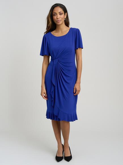 Gina Bacconi Faux Wrap Dress, Cobalt, Cobalt