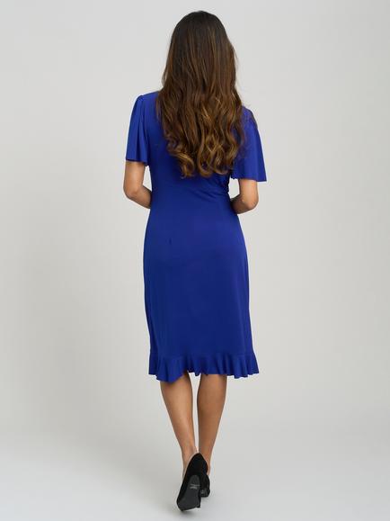 Gina Bacconi Faux Wrap Dress, Cobalt - view 2, Cobalt