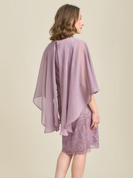 Gina Bacconi Lace Shift Dress, Dark Pink - view 2, Dark Pink