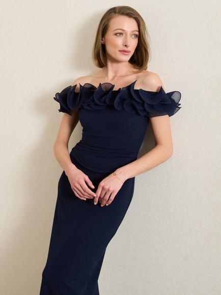 Gina Bacconi Risa Maxi Dress, Navy, Navy
