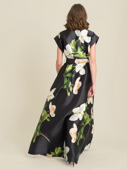 Gina Bacconi Selina Floral Maxi Dress, Black/Multi - view 2, Black/Multi