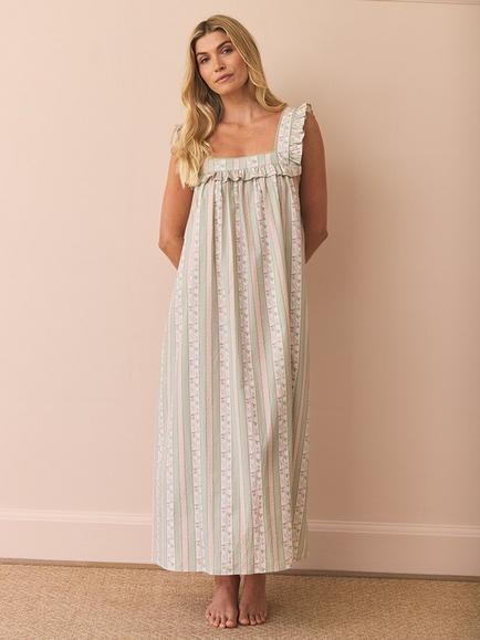 Their Nibs x French Bedroom Regency Rose Square Neck Cotton Nightdress, Multi, Multi