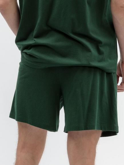 Cyberjammies Cotton Blend Knit Pyjama Shorts, Dark Green - view 2, Dark Green