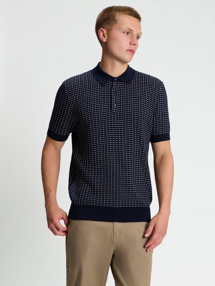Ben Sherman Bi Colour Cotton Polo Shirt, Dark Navy, Dark Navy