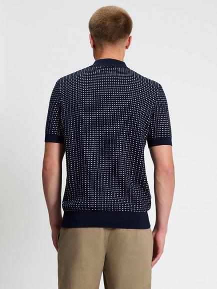 Ben Sherman Bi Colour Cotton Polo Shirt, Dark Navy - view 2, Dark Navy