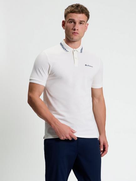 Ben Sherman Short Sleeve Pique Polo Shirt, Snow White, Snow White