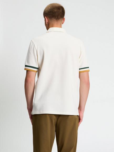 Ben Sherman Short Sleeve Textured Polo Shirt, Ivory - view 2, Ivory