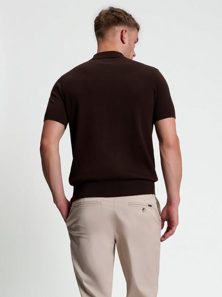 Ben Sherman Ivy Cable Polo Shirt, Dark Brown/Multi - view 2, Dark Brown/Multi