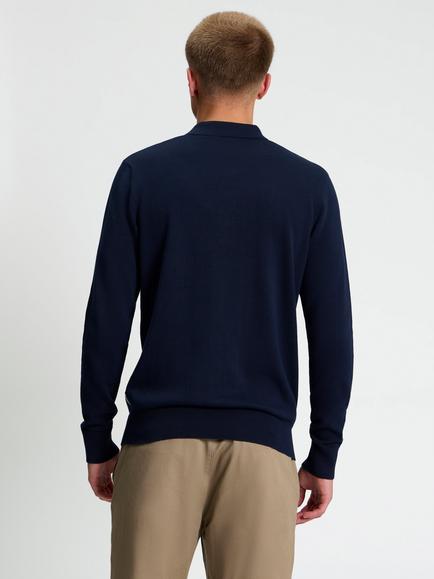 Ben Sherman Mod Stripe Long Sleeve Polo Shirt, Dark Navy/Multi - view 2, Dark Navy/Multi