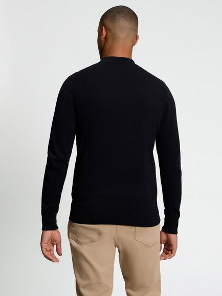 Ben Sherman Graphic Stripe Long Sleeve Polo Shirt, Black/Multi - view 2, Black/Multi
